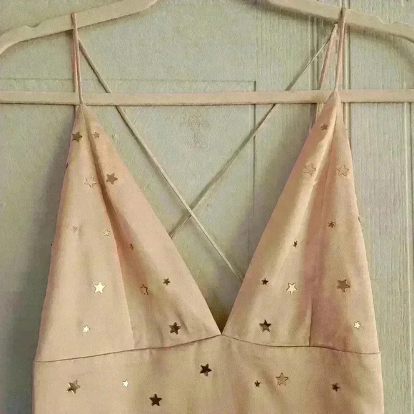 For Love & Lemons Twinkle Blush Pink Slip Backless Tank Midi Dress Size S EUC - Picture 4 of 16